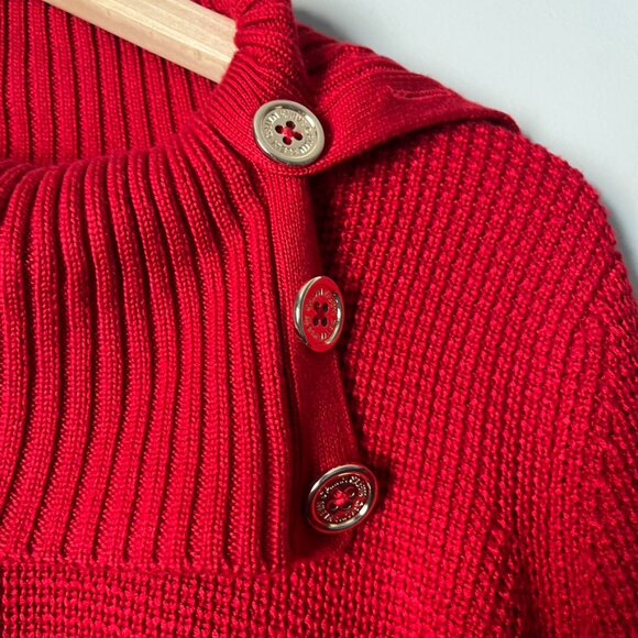 Calvin Klein red waffle knit cowl neck sweater - Picture 4 of 9